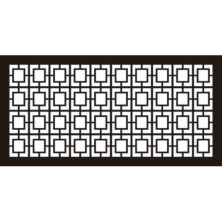 LaserCut Metal Privacy Fence, SquareChain, Black, 24 X 48/pc